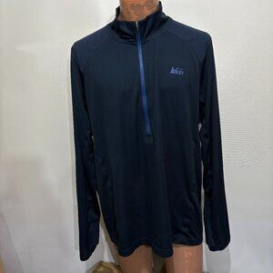 REI 2XL Blue Lightweight Base Layer 1/2 Zip Pullover Shirt Long-Sleeve